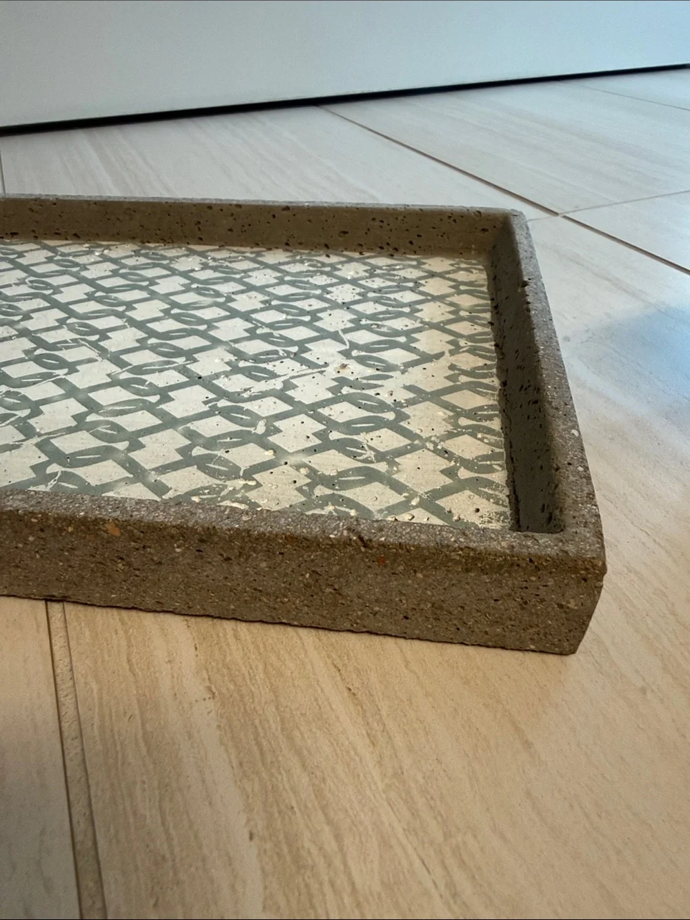 Winston Porter Decorative Gray Patterned Concrete Tray - Home Bath